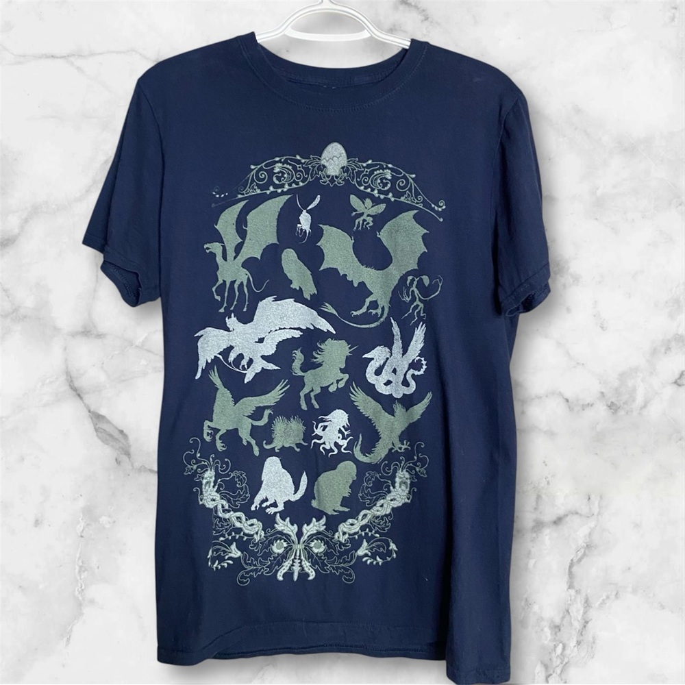 Harry Potter Fantastic Beasts Magical Creatures Navy T-Shirt